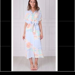 Frnch Button Down Summer Dress Spring MIDI Dress Small